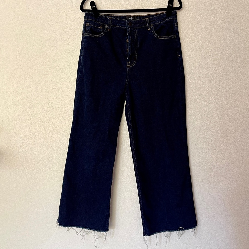 Rails Denim | The Getty Crop High Rise Jeans | Women’s 31 | Dark Blue | Raw Hem